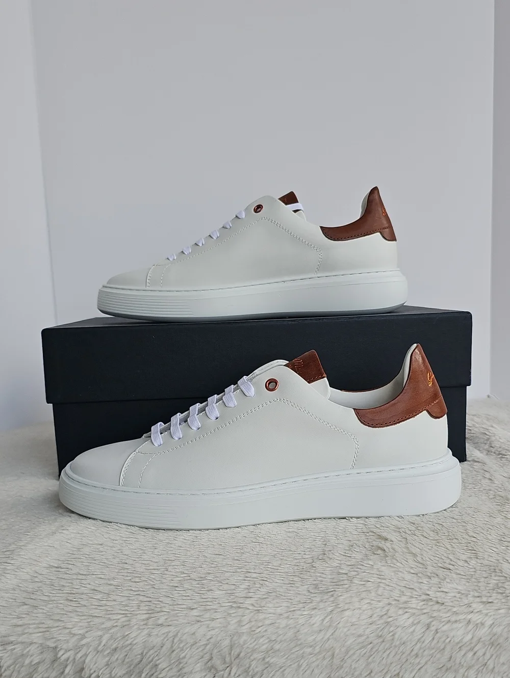 ​NIB Good Man Brand Men's White Leather Low Top Sneakers Sz 7.5